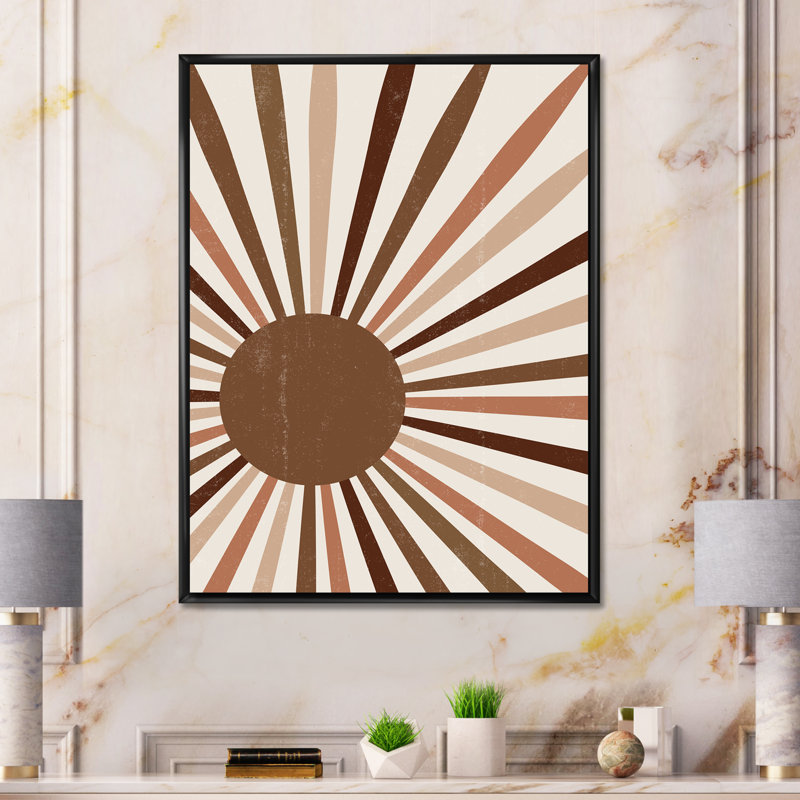 Rayons de soleil en terre cuite brillants Minimalist Bright - impression sur toile, H 20 po x l 12 po x p 1 po