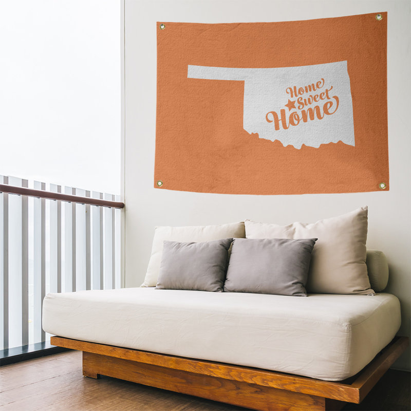Tapisserie murale oklahoma de ville pour la maison, H 26 po x l 36 po, Orange