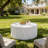Modern Outdoor Coffee Table with Wavy Fluted Design