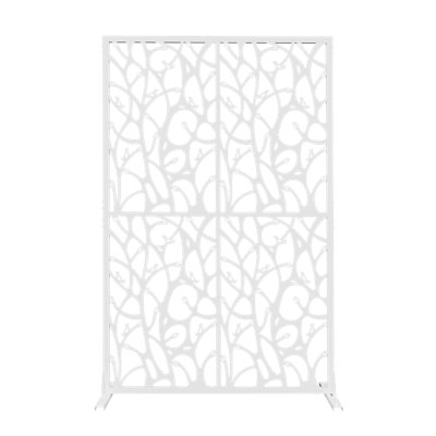 Écran d'intimité en métal 3,8 pi x 6 pi - Paravent intérieur et extérieur, autoportant pour balcon, patio et jardin
