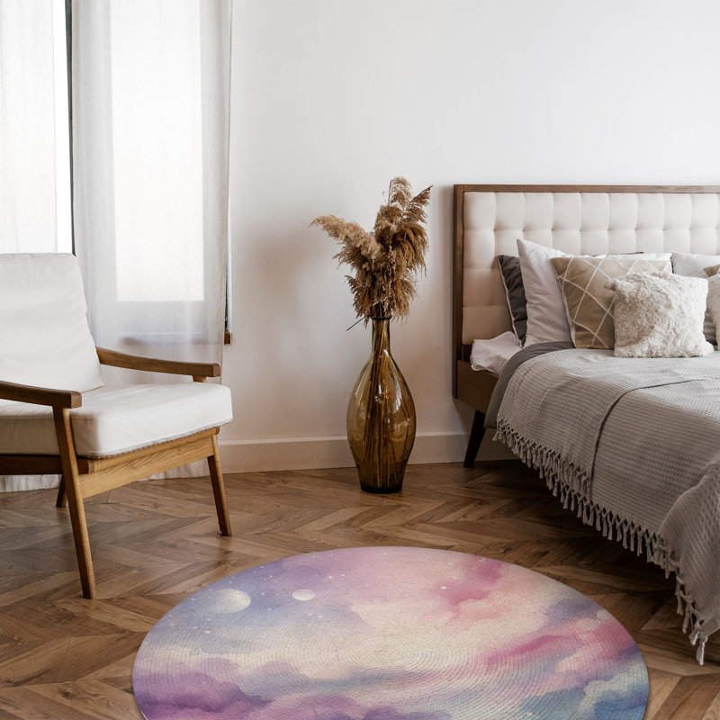 Tapis tressé Dreamy Vibes, Rond 5 pi