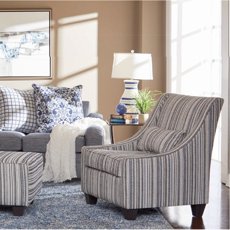 Fauteuil en polyester Yoseph, 100% polyester bleu marine Marcus