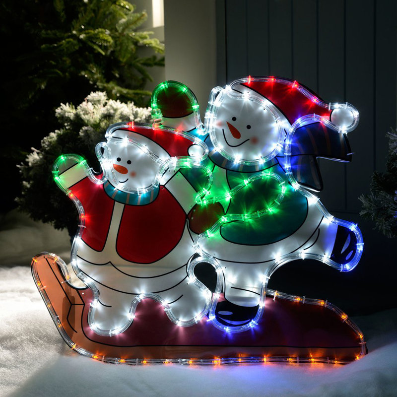 Skating Snowmen Lighted Display