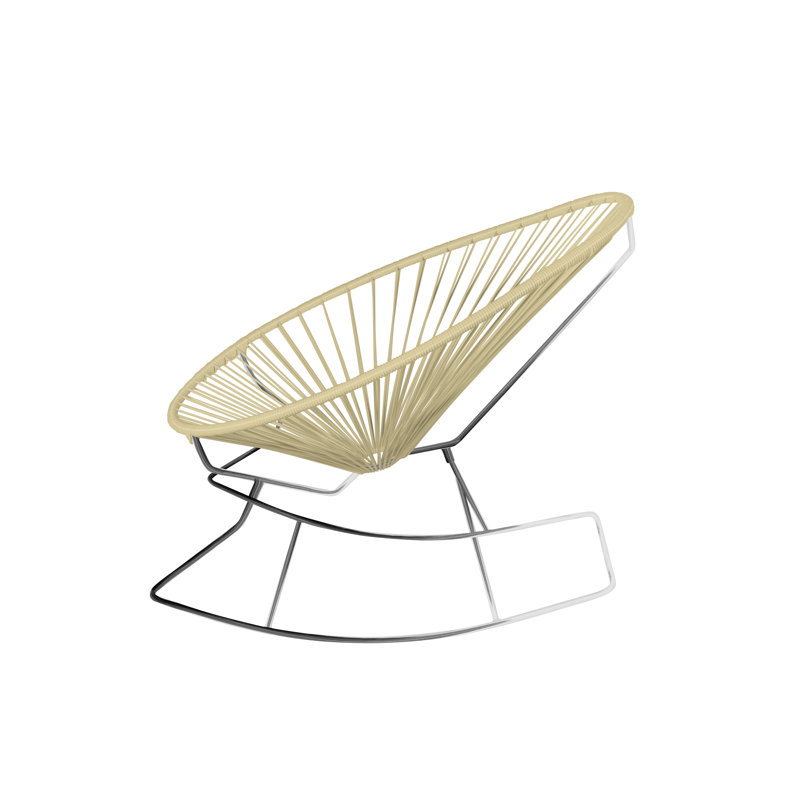 Chaise berçante intérieure / extérieure Acapulco, Ivoire / chrome