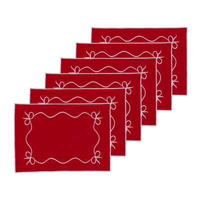 Bow Ribbon Christmas Set of 6 Placemats
