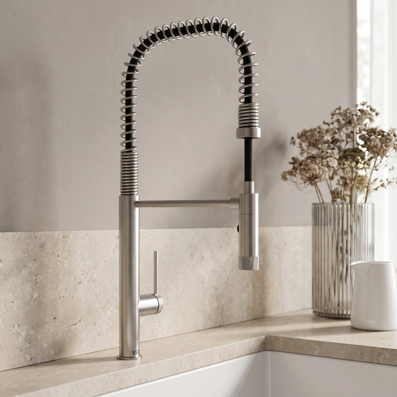 Sterling 23 H 1-handle Pull-Down 2-Function Sprayer Kitchen Faucet, Stainless Steel