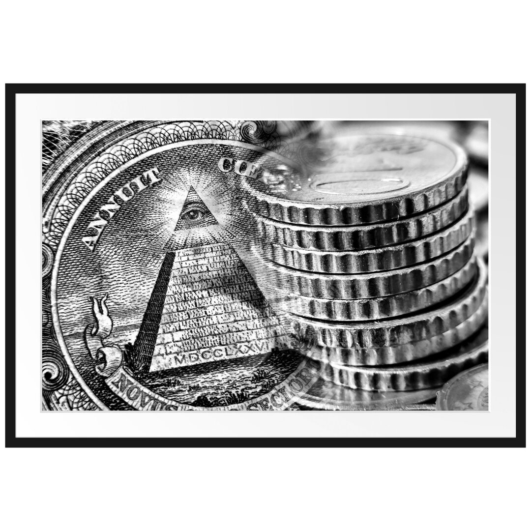 Gerahmtes Poster Illuminati Pyramide