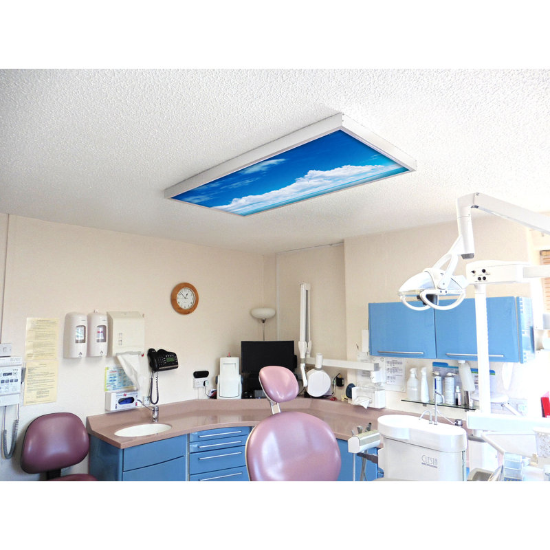 Couvre-lampes fluorescents Cloud Classroom pour plafonniers - pour luminaire 2 x 4 - par Octo Lights