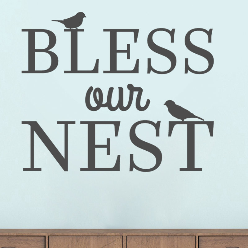 Décalcomanie murale bless notre nid, Gris foncé