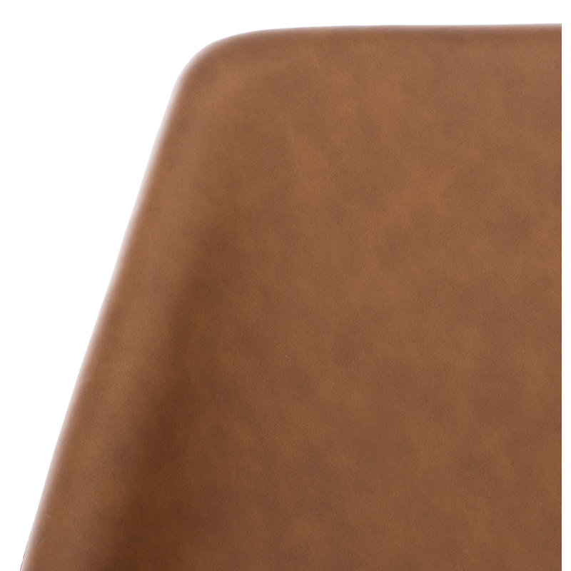 Chaliah Upholstered Counter Stool with Metal Frame, Brown, Silver