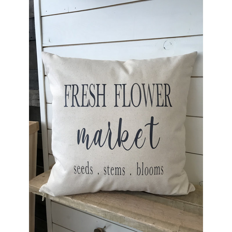 Lia Words Cotton Pillow Cover