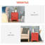 Table de bout industrielle, table d'appoint de salon avec porte de style casier et tablette réglable, rouge