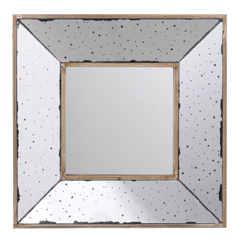 Miroir de bureau argenté 12X12 - Fonctionne pour le salon, le vestibule, la chambre à coucher, le verre du couloir, l'apparence élégante du bureau d'entrée idéal, la réflexion et le design classique