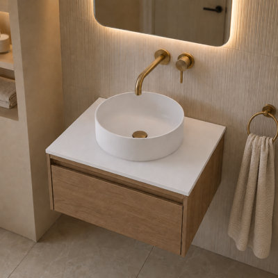 Dessus de meuble-lavabo moderne 30 "pour lavabo à vasque - blanc