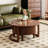 Vintage Round Nesting Coffee Table Fluted With Drawer