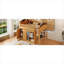 Lit mezzanine simple en bois massif avec rangement intégré, garde-robe et DEL pour chambre à coucher