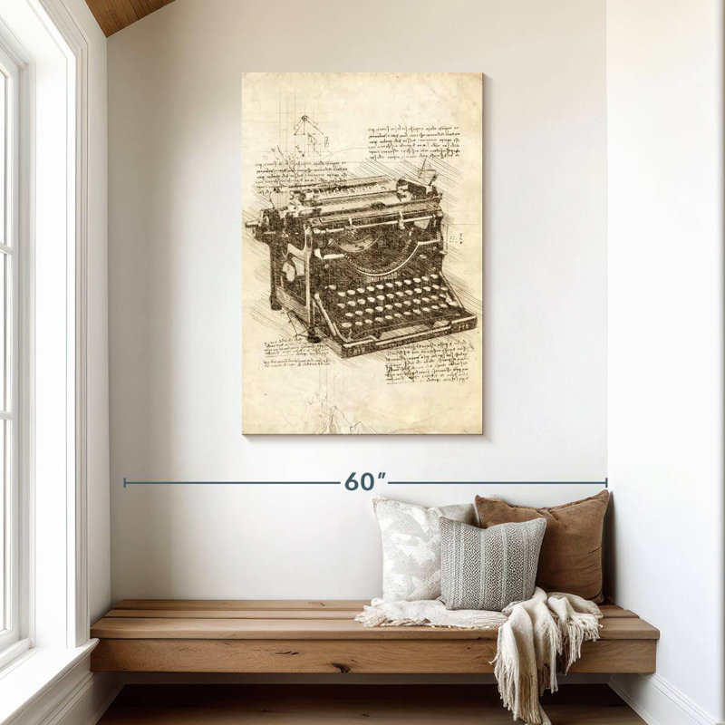 Vieille machine à écrire Kerner, H 45 po x l 30 po