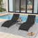 2-Piece Foldable "S"-Shaped Reclining Chaise Lounge Set With Adjustable Backrest And Foldable Rattan Coffee Table