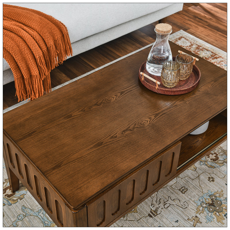 Table basse cannelée moderne Mid Century