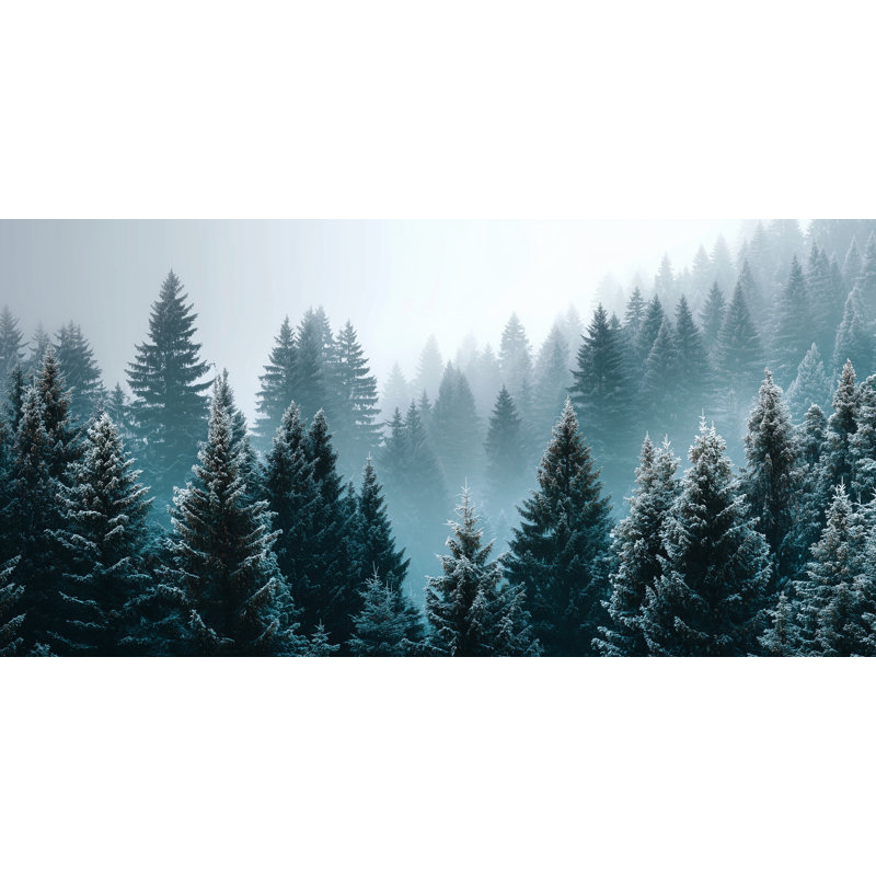 Art mural sur toile Misty Evergreen Hills, 20 po x 40 po