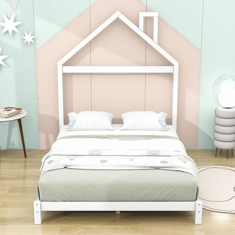Loree Standard Bed , White, Full/Double