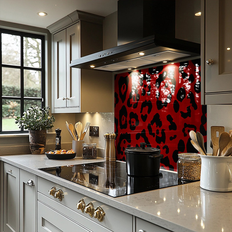 Leopard Print Splash Back, 60cm L x 60cm W