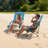 Folding Beach Chair, Portable Extra Wide Seat Chair 330 lbs Heavy-Duty Support, 2 Pack, High Back Camping Chairs for Adults, Mesh Back, Carry Bag, Camp, Light Blue, Featuring Cup Pocket