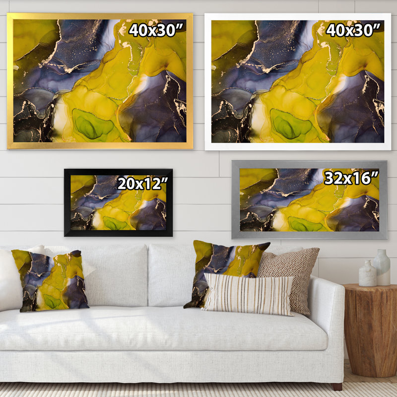 «Mauve et jaune», impression sur toile, H 30 po x l 40 po x P 1,5 po, Cadre photo argenté