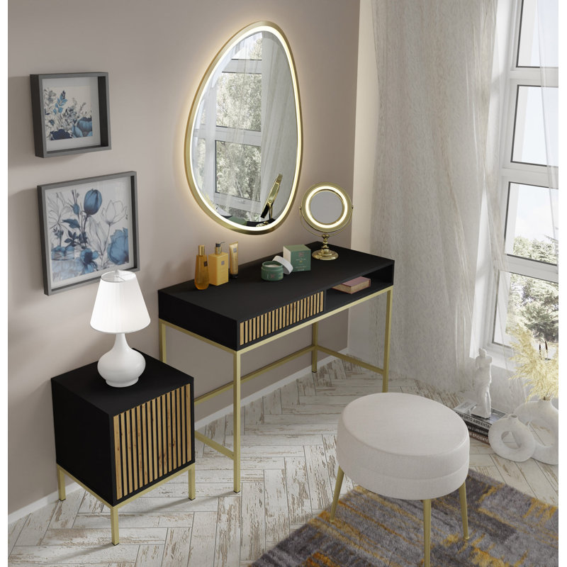 Nong Dressing Table, Gold/Black