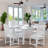 Outdoor Patio Dining Set, Including A Square Table And 4 Armless Chairs-1609181389