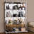 Anneliesse 4-Shelf Glass Display Cabinet with Mirrored Back, 3-Column Tempered Glass Display Case-133601477