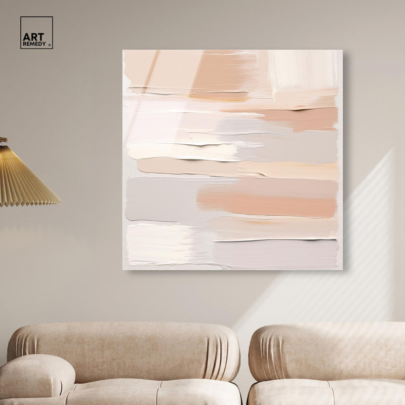 Roseate Cream Tones I Acrylic Neutral Abstract Art by Art Remedy, Ready to Hang, 40" H x 40" W