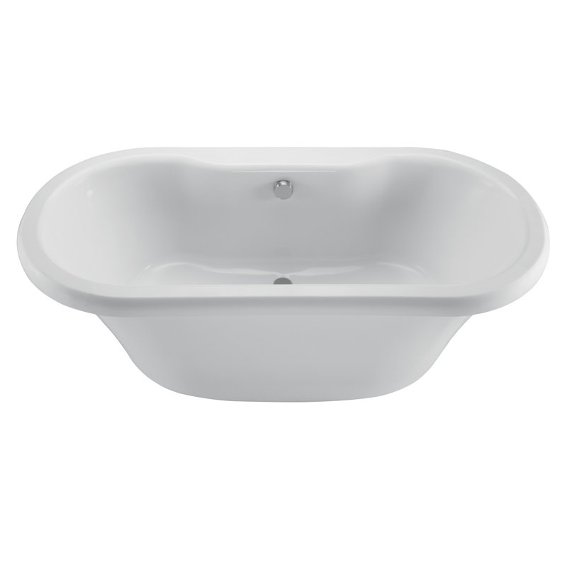 Melinda Freestanding Soaking Bathtub, 26.5" H x 30" W x 66.5" L, White
