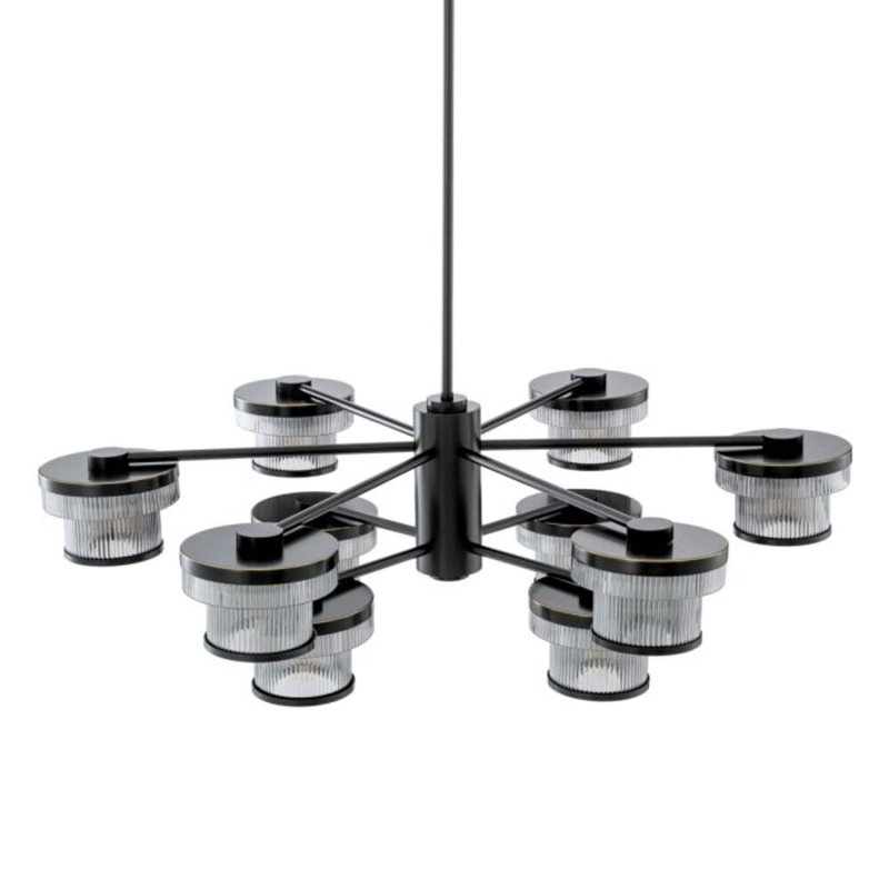 CDJ Chandelier Andromeda smoke glass, Bronze