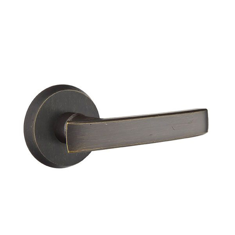Levier de porte avec rosette Yuma, Droite, Patine bronze moyen