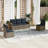Ebern Designs 5 Piece Patio Sofa Set With Cushions Black Poly Rattan-101948840
