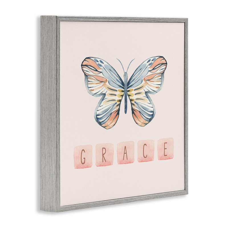 «Grace with Butterfly», estampe numérique encadrée par Blue Chair Blessing, H 24 po x l 24 po, Estampe numérique Farmhouse