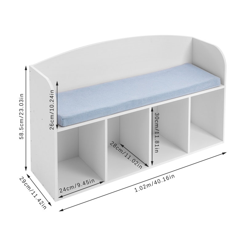 Bookshelf With Reading Nook, Storage Bench With Book Rack