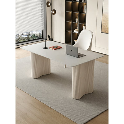 Cream Style Home Desk with Sintered Stone Top