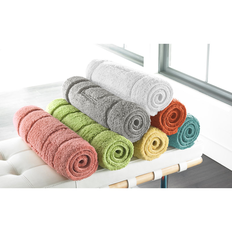 Estabrook Cotton Blend Non-Slip Bath Rug, 24" H x 40" W, Kiwi