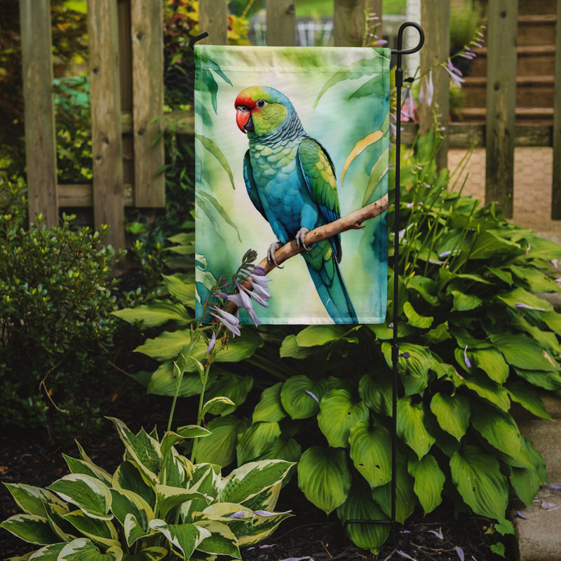 Garden Flag, Blue African Ringneck Parrot