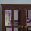 Vitrine antique avec 4 portes en verre, tablettes réglables, poignées en métal et bande lumineuse à DEL-778794771