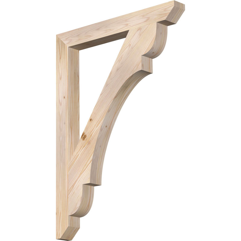 Support en bois / corbeau, Douglas (lisse), 44"H x 3.5"W x 32"D