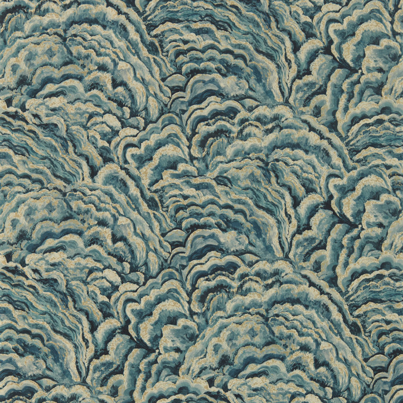 Exotica 10.05m x 52cm Metallic Wallpaper Roll, Kingfisher/Gilver