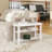 Shoe Bench with Cushion and Adjustable Shelves-243752832