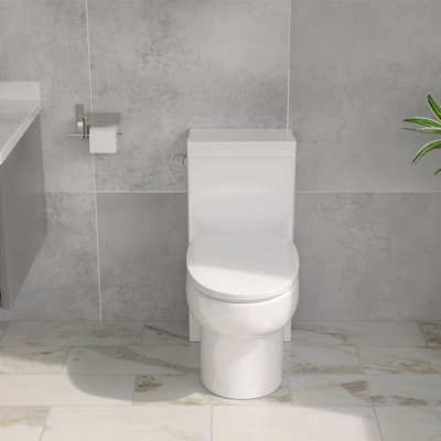 Toilette allongée une pièce confortable à hauteur confort 1,28 GPF avec surface vitrée (siège à fermeture en douceur inclus)