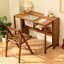 Bureau pliant en bambou, bureau d'ordinateur peu encombrant pour les petits espaces, table d'étude pliable pour chambre à coucher, bureau personnel, dortoir, appartement
