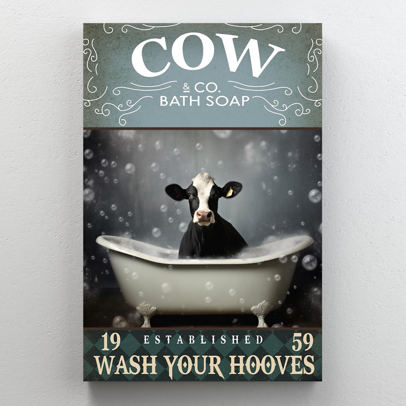 Cow Cow Soap 1, impression sur toile, H 14 po x l 11 po x P 1,25 po