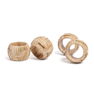 Over and Back Woven Wicker Napkin Rings