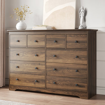 10 Drawers Dresser, 55" W Double Dresser For Bedroom